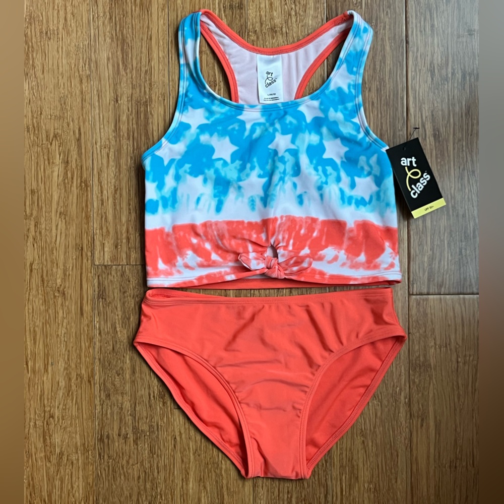 Girls - Art Class NWT 2 piece swim suit tankini Size L 10/12 American July 4th